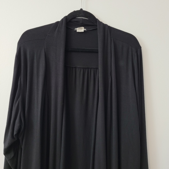 Black Cardigan Open Front Drape Wrap Size 2X - Picture 3 of 7